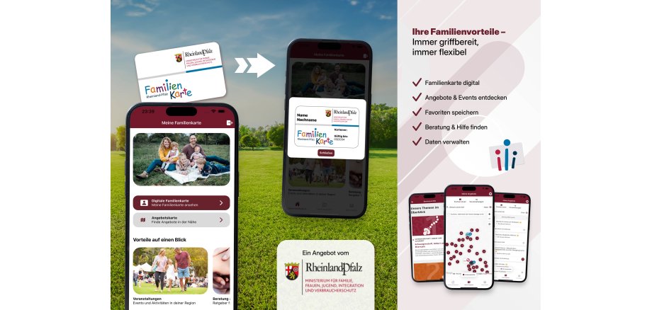 Familienkarte Rheinland-Pfalz ist ab sofort auch als App nutzbar  