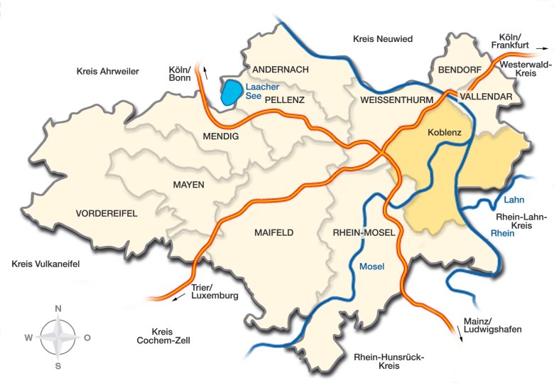 Karte Landkreis Mayen-Koblenz